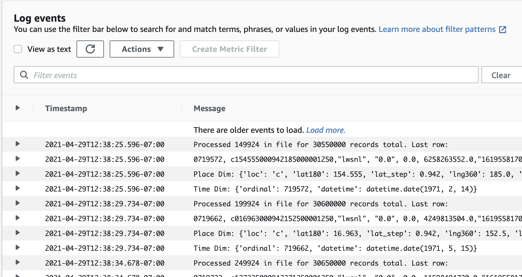 data pipeline logs