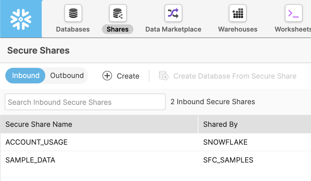 Snowflake shares screenshot